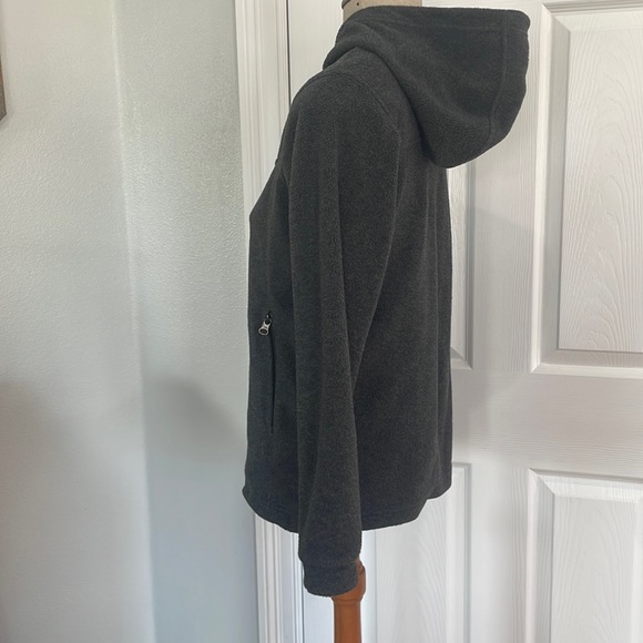 Columbia fleece jacket hood full zipper charcoal gray size L unisex - Picture 9 of 12